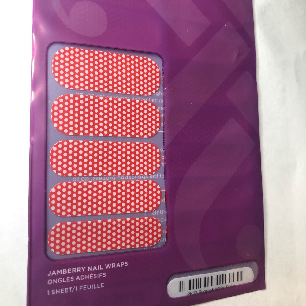 Jamberry- Poppy and White Dots